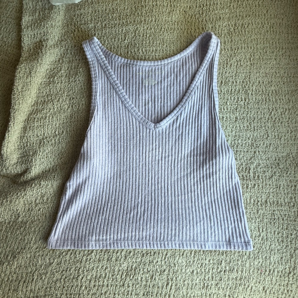 Ribbed Lavender Sleeveless Top